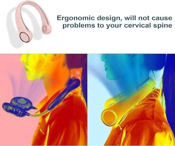 SQUL Portable Rechargeable Neck Fan | Better Table Fans | USB Charging Battery Fan | Smart Mini Hand Free 3 High Speed Fan | 360° Cooling Low Noise - Squl Tech