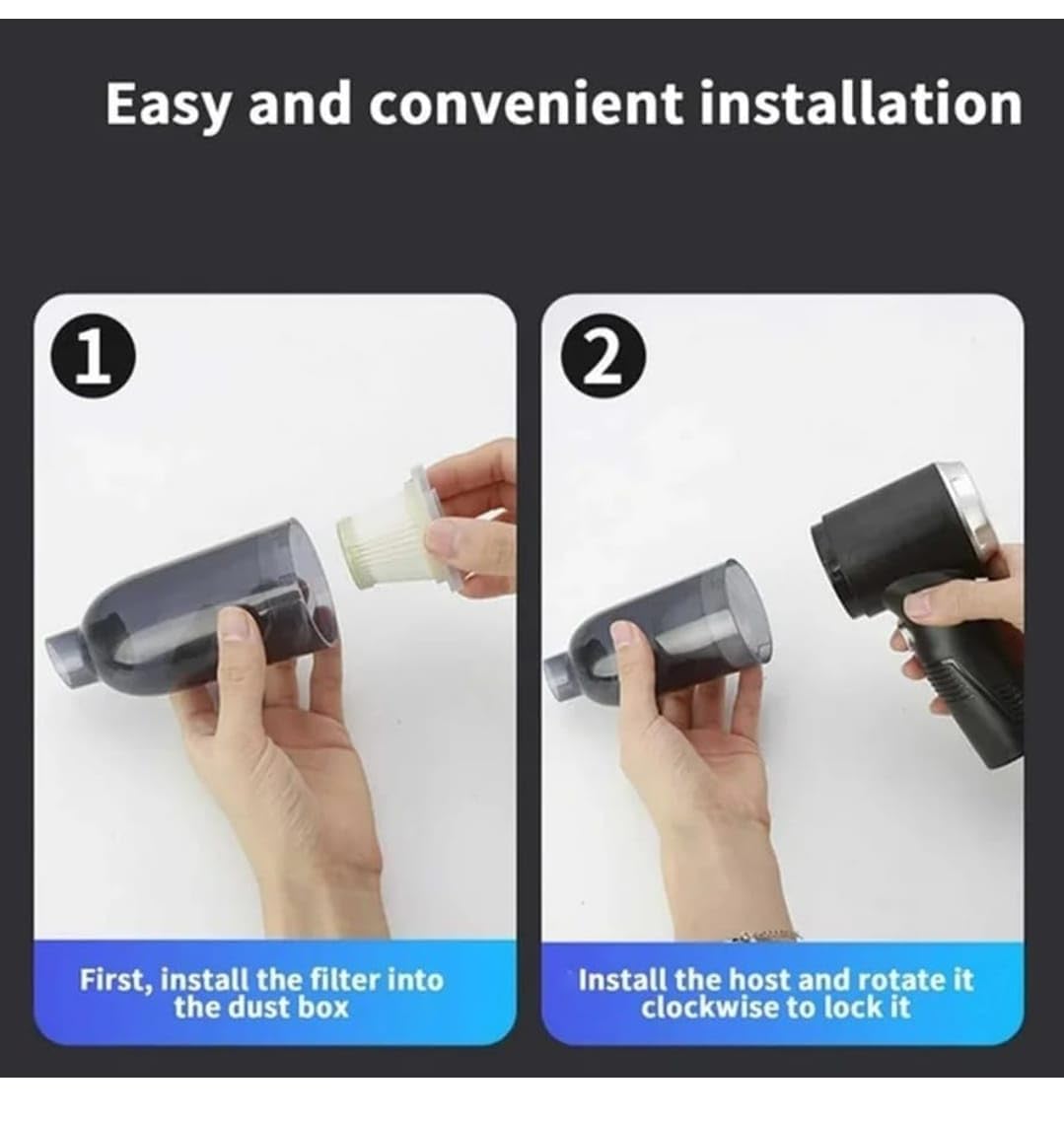 IDELLA 3IN1 Portable Car Vacuum Cleaner with Blower | USB Rechargeable Wireless Handheld Car Vacuum Cleaner Traveling, Camping Reusable,Portable,Rechargeable (Vacuum with Blower)Squl Tech