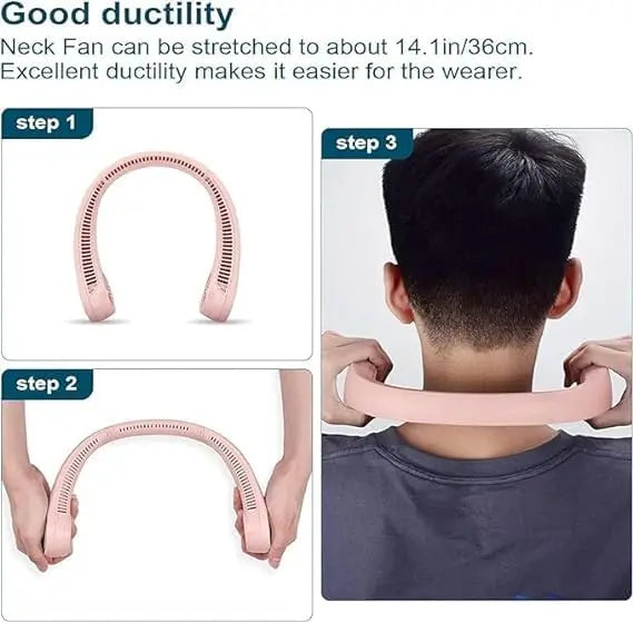 SQUL Portable Rechargeable Neck Fan | Better Table Fans | USB Charging Battery Fan | Smart Mini Hand Free 3 High Speed Fan | 360° Cooling Low Noise - Squl Tech