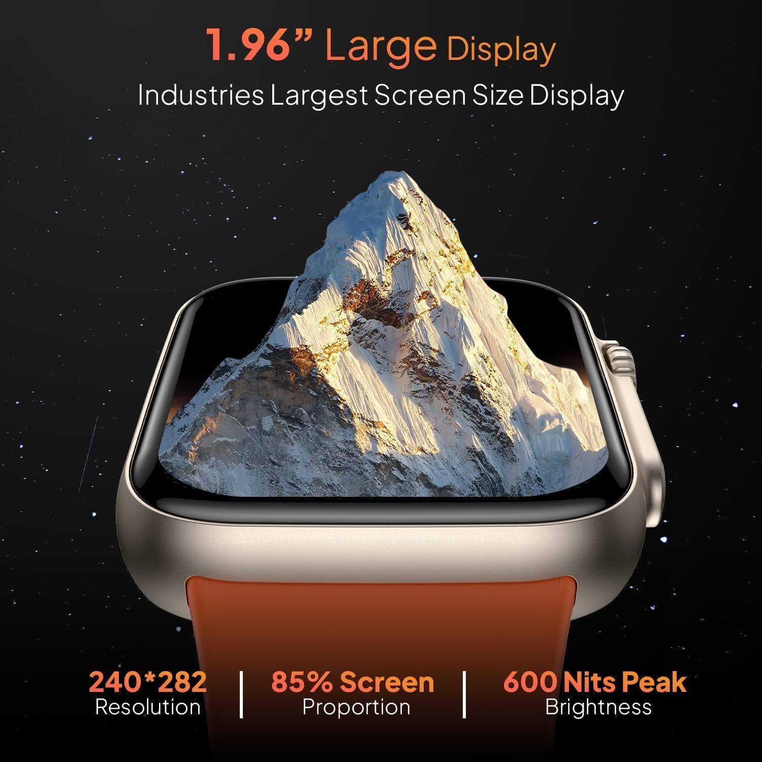 SQUL T800 Ultra Smart Watch 1.99" Series 8 HD Display - Campatible for Apple & Android -Bluetooth Call, Fitness Tracker, Voice Assistance (Orange) - Squl Tech