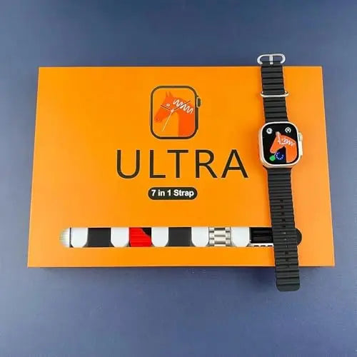 SQUL Watch 8 Ultra 7 in 1-49 MM BT Calling Sports Mode Fitness 7 Belt for Men & Women Smartwatch (Multicolor Strap) - Squl Tech 