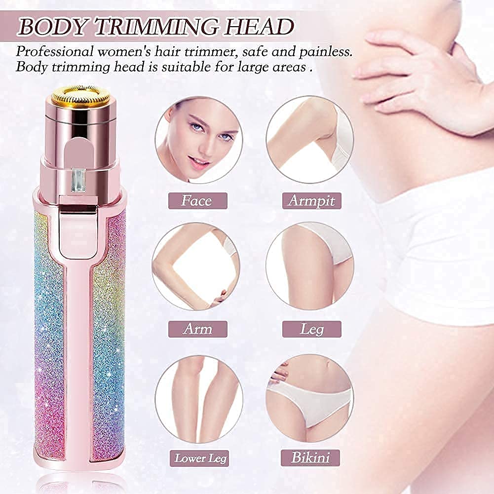 SQUL Portable eyebrow trimmer for women, epilator for women, facial hair remover for women,Face, Lips, Nose Hair Removal Electric Trimmer with Light - Squl Tech 
