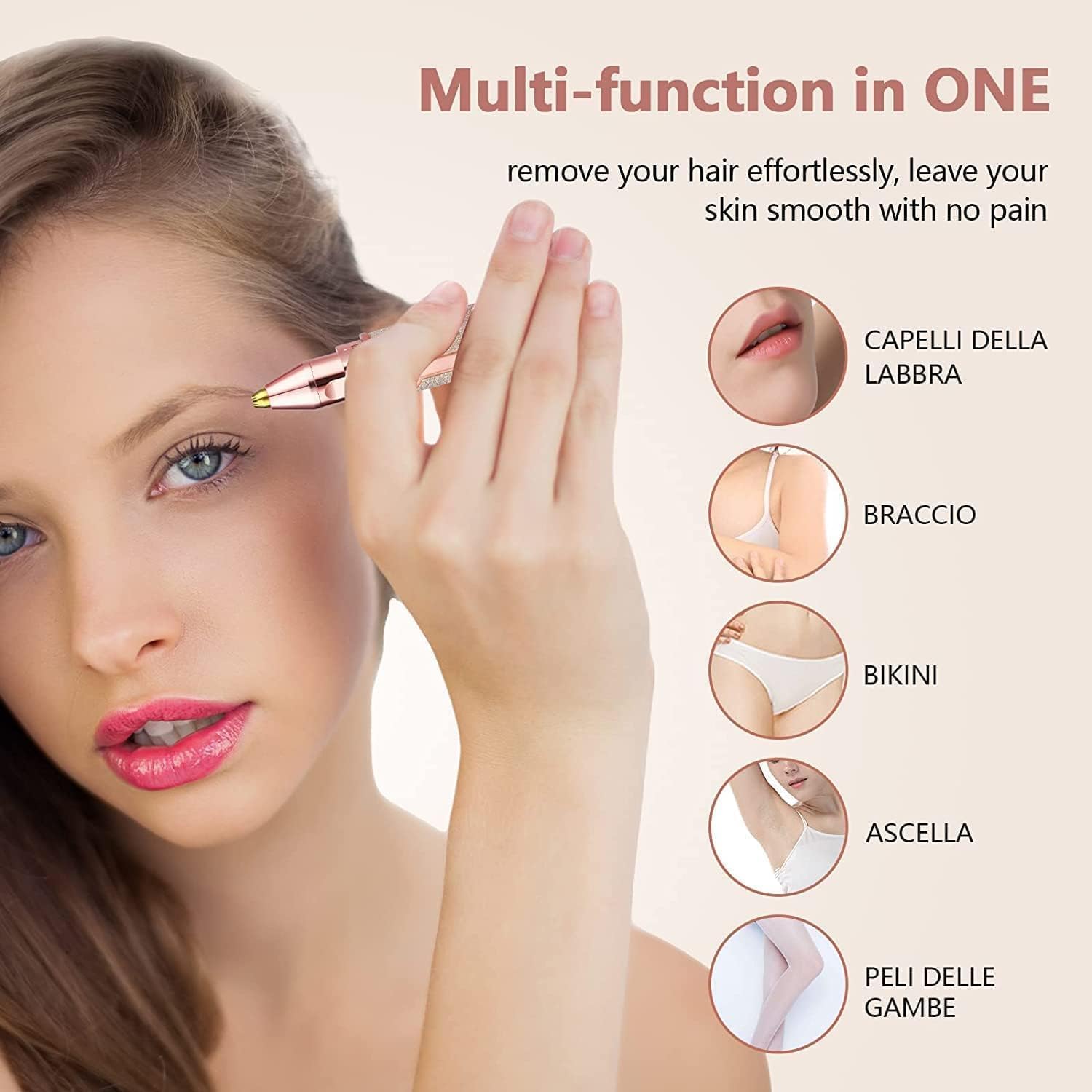 SQUL Portable eyebrow trimmer for women, epilator for women, facial hair remover for women,Face, Lips, Nose Hair Removal Electric Trimmer with Light - Squl Tech 