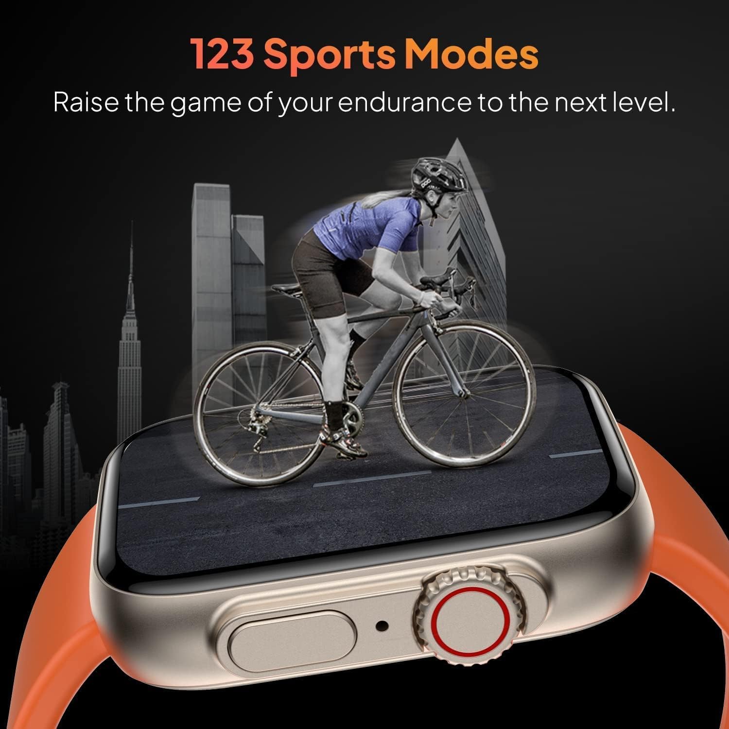 SQUL T800 Ultra Smart Watch 1.99" Series 8 HD Display - Campatible for Apple & Android -Bluetooth Call, Fitness Tracker, Voice Assistance (Orange) - Squl Tech 